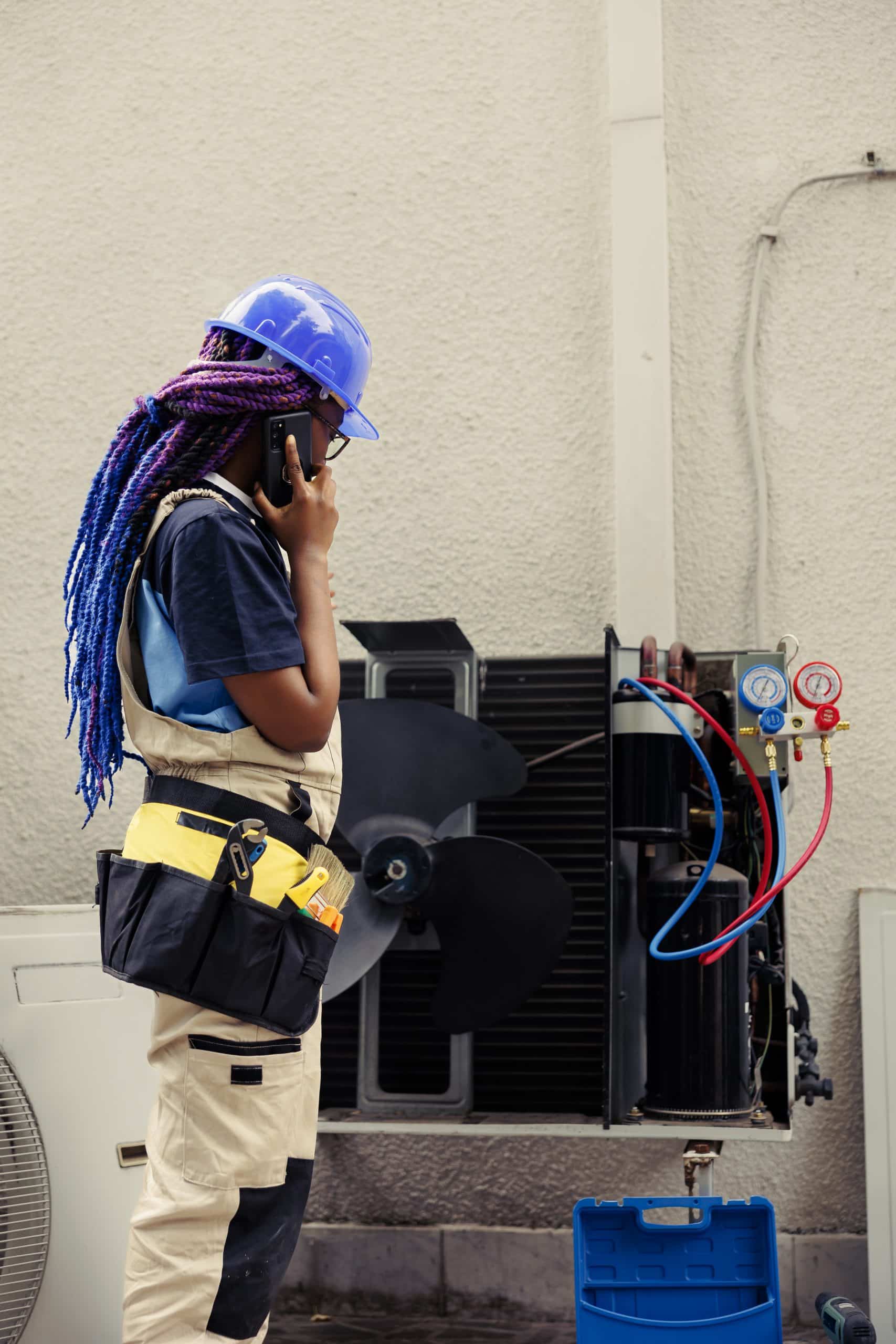 HVAC technician emergency service call repair