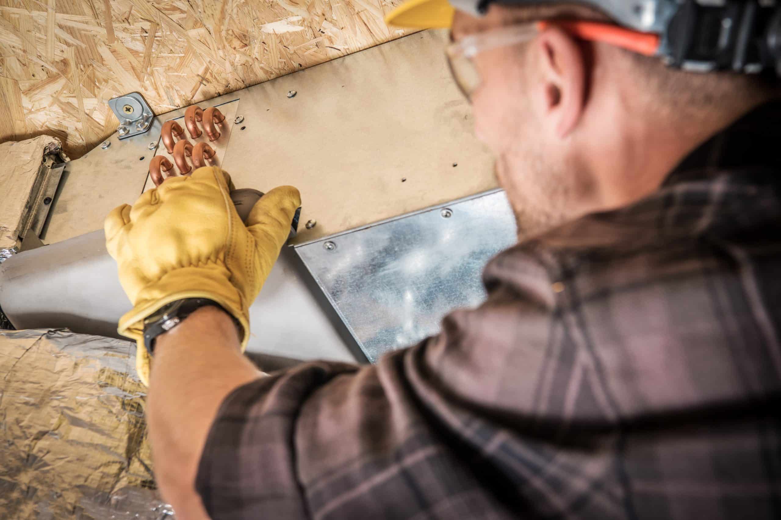 HVAC technician older home ductwork inspection